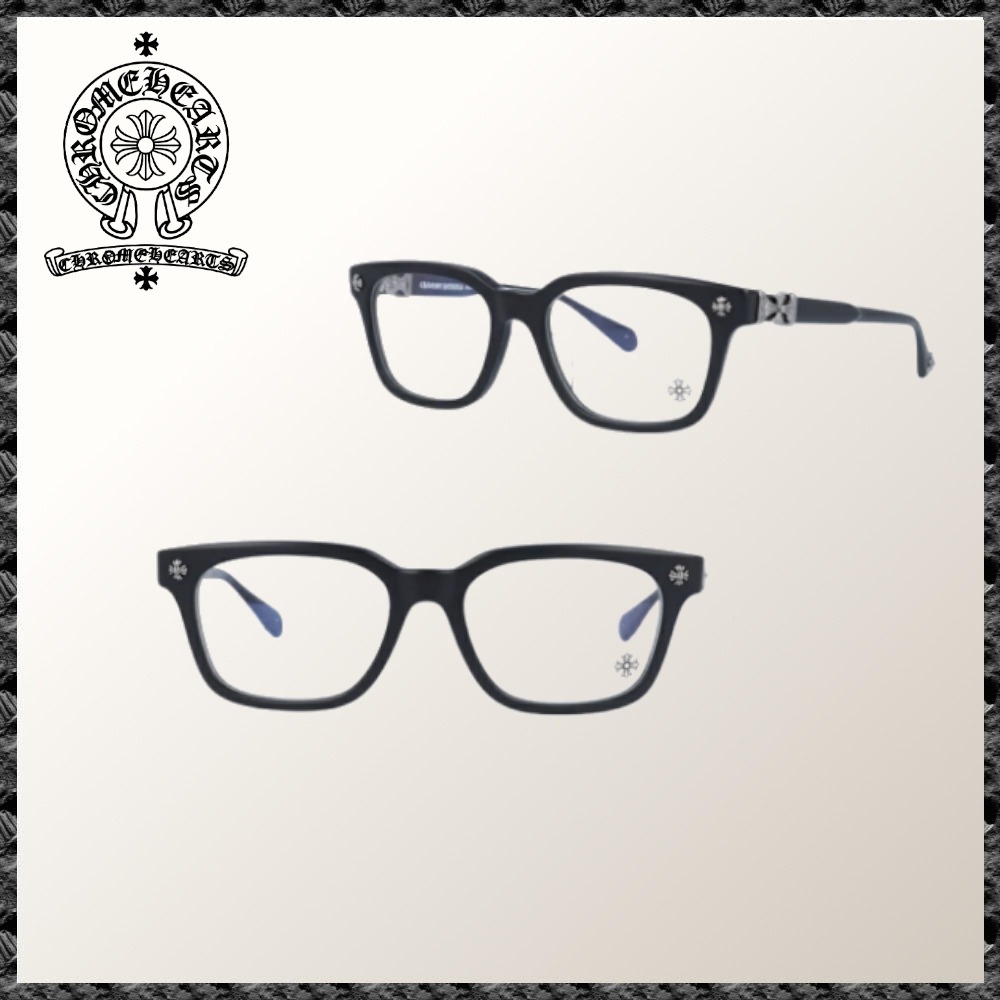 CHROME HEARTS◆眼鏡 コックスアッカー マット 黒 COXUCKER-MBK
