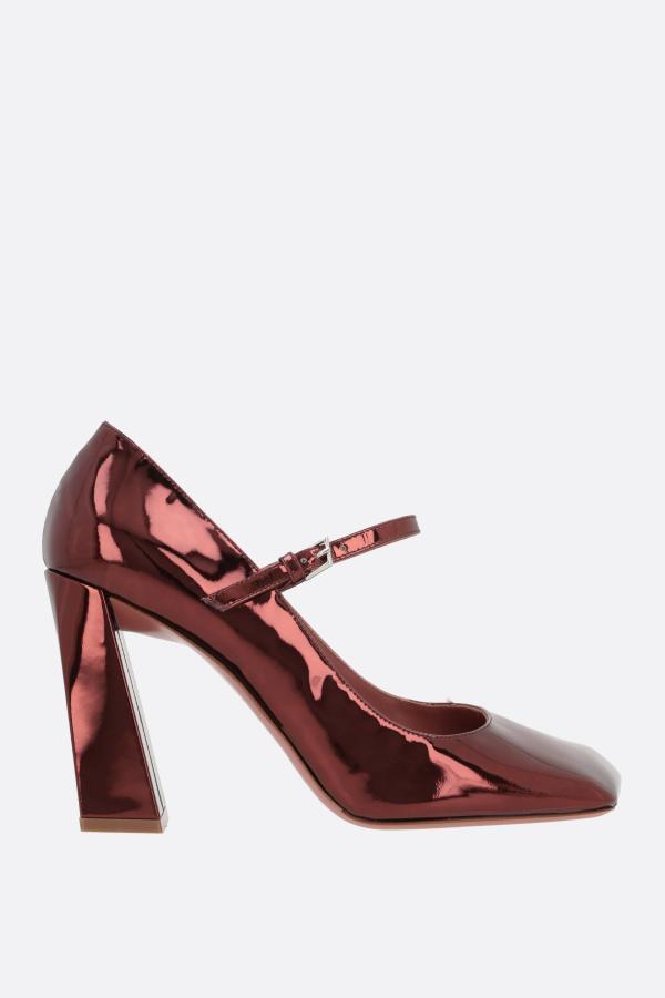 パンプス AMINA MUADDI Charlotte mirror-effect leather mary-jane pumps