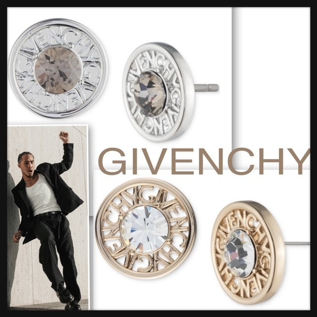 【NEW】GIVENCHY★クリスタル ロゴ/コインピアス