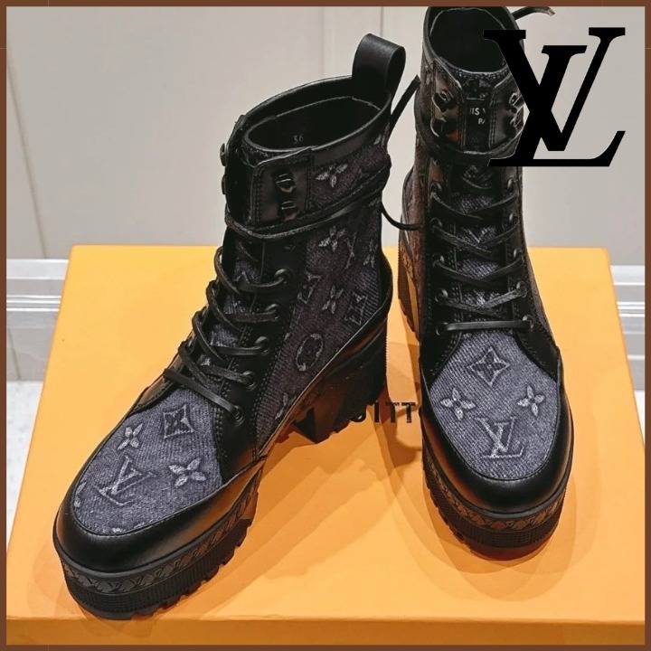 LOUIS VUITTON ルイヴィトン ブーツ 黒 4103425E0028 ウィメンズ ウィメンズ ブーツ＆アンクルブーツ カタログ｜ルイ