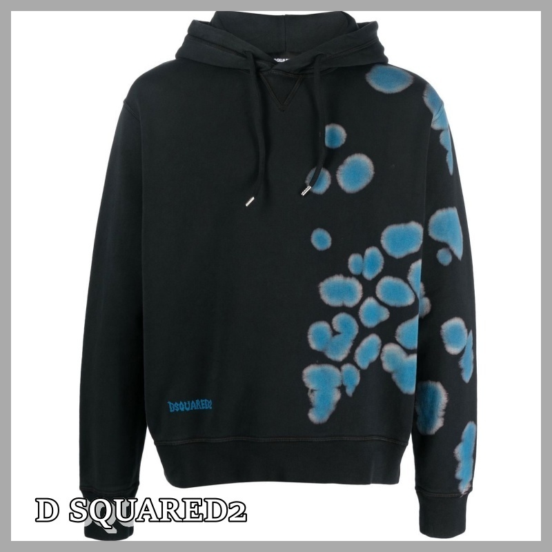 【DSQUARED2】S74GU0671 ブリーチ加工 ロゴ 長袖 パーカー