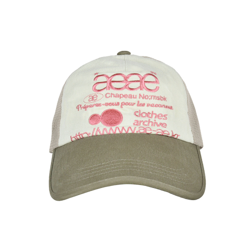 キャップ AEAE WEB LOGO MESH CAP OLIVEBEIGE A231UAA01OB