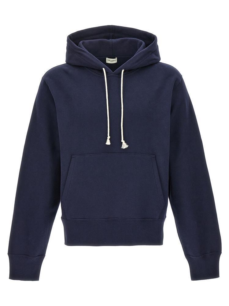 パーカー・フーディ SAINT LAURENT logo embroidered fleece hoodie