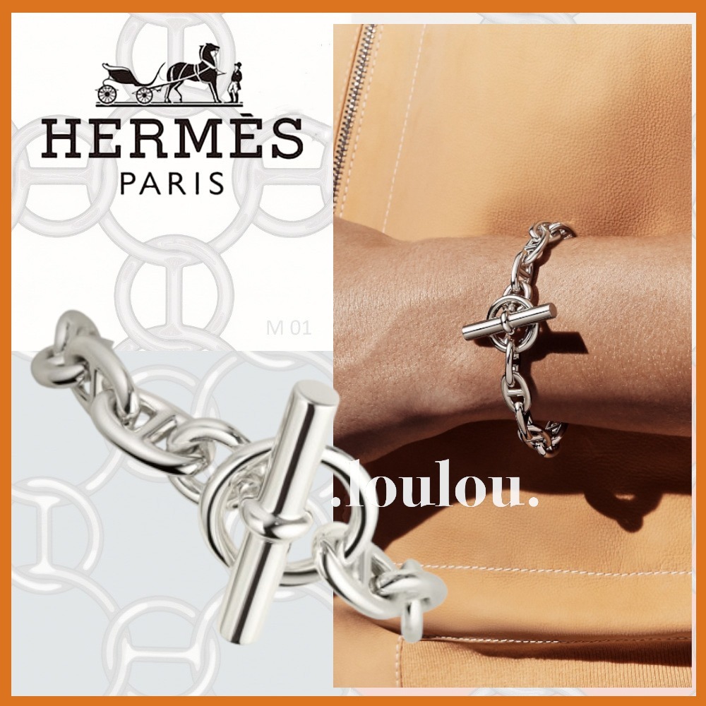 【ユニセックスで人気】HERMES シェーヌダンクルMM ブレスレット