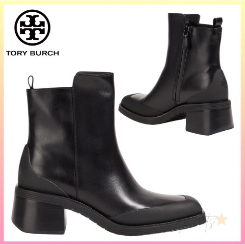 関送込【Tory Burch】ロゴ レザー アンクルブーツ