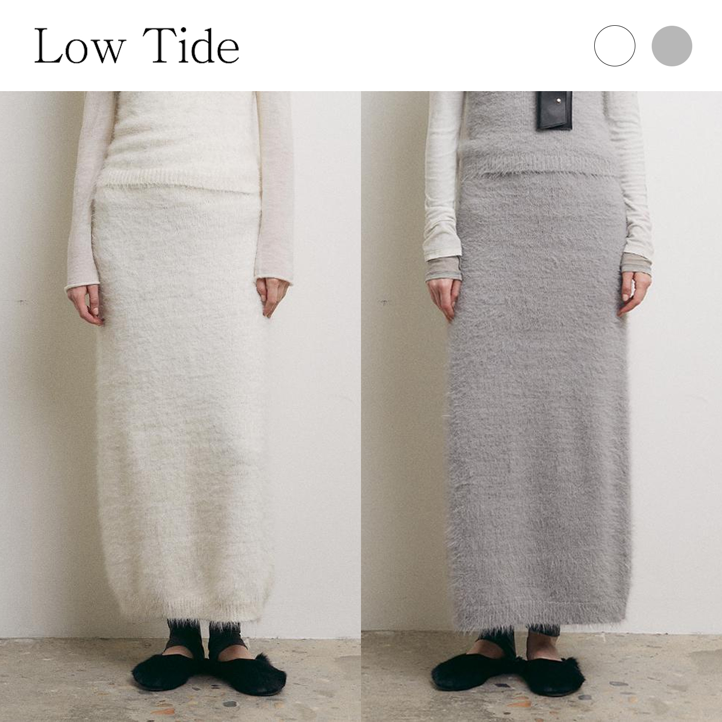 スカート Low Tide : 24FW / HAIRY KNIT SKIRT (2COLORS)