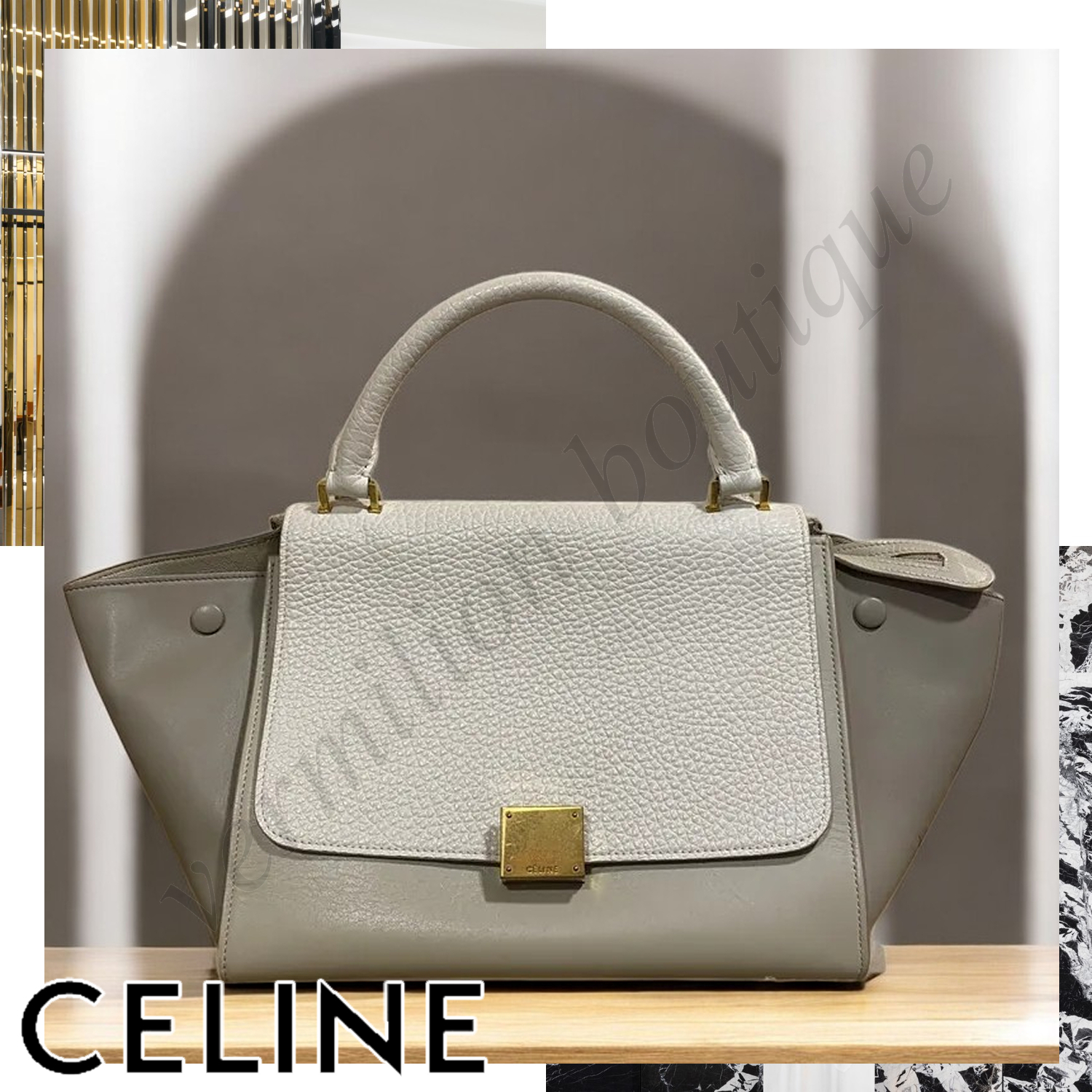 CELINE Trapeze フィービー期 旧ロゴ トートバッグ マルチカラー