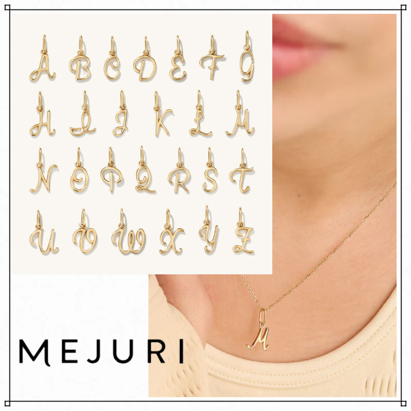 【MEJURI】イニシャル ペンダントトップ 14Kゴールド（U〜Z）