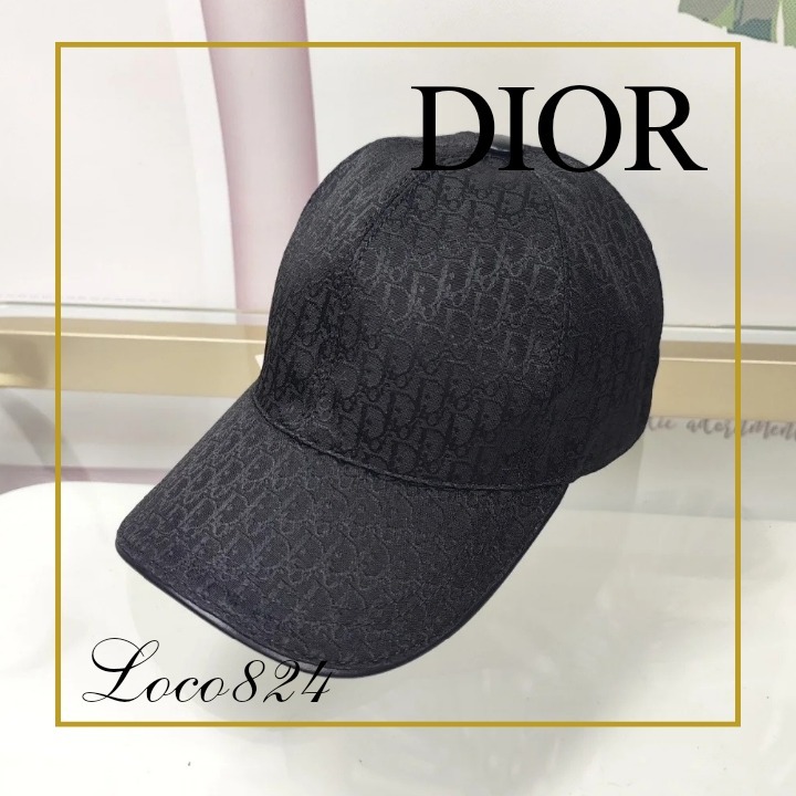 【ユニセックス】ディオール オブリーク ロゴ モノグラム 帽子