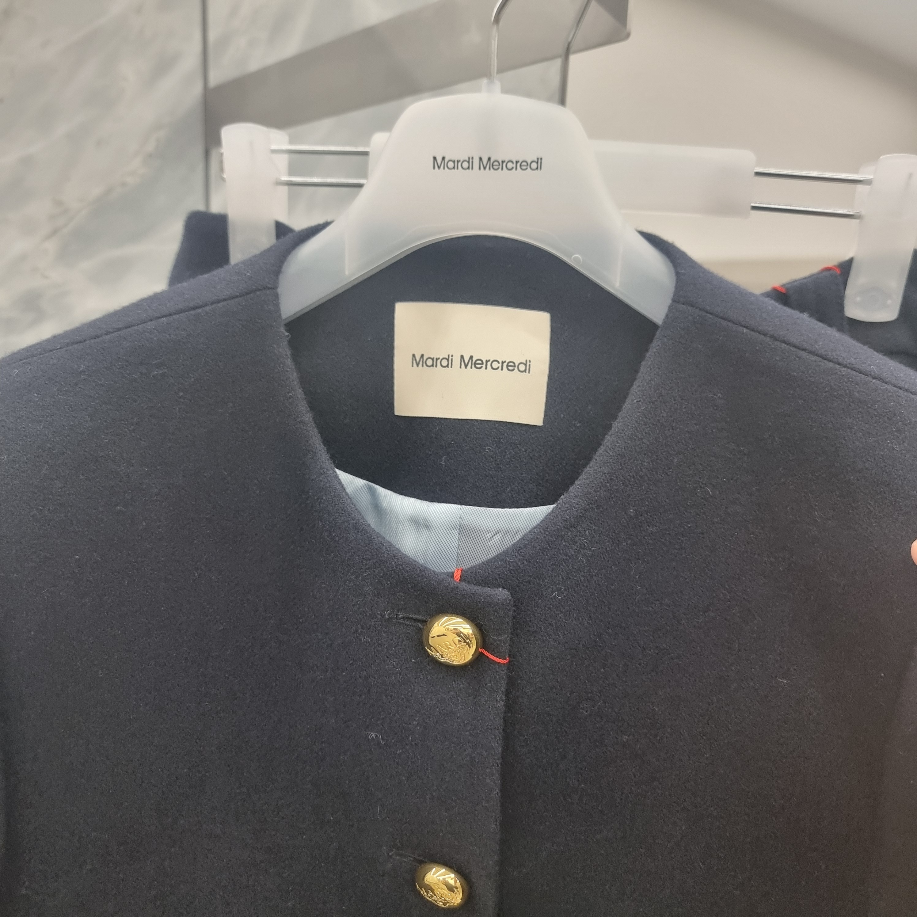 ★MARDI MERCREDI★WOOL CROPPED JACKET ROUND NECK★大人気★ ☆MARDI MERCREDI☆WOOL CROPPED JACKET ROUND NECK☆大人気☆