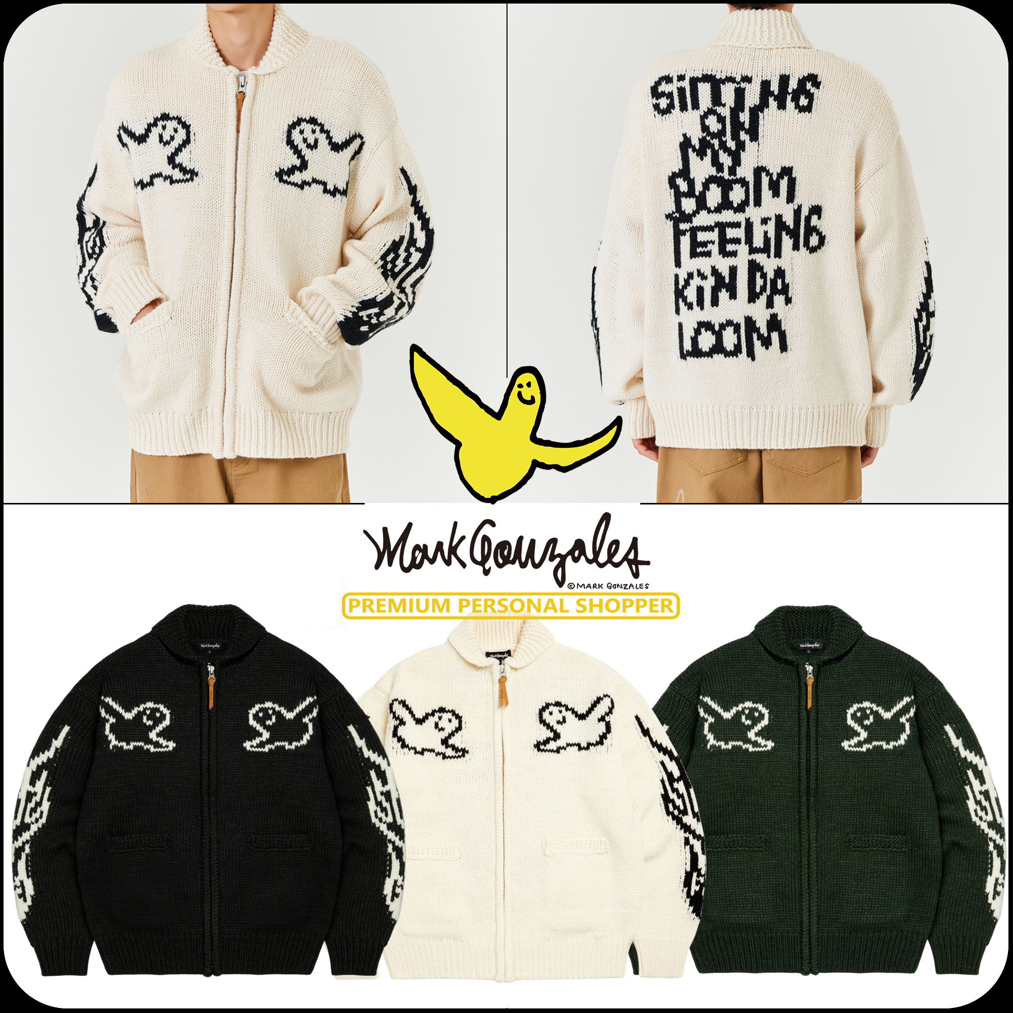 [MARK GONZALES]★24FW★MG COWICHAN ZIP-UP KNIT JACKET