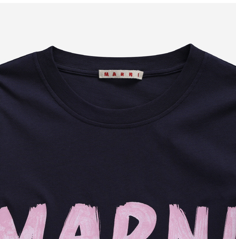 関税負担なし◆MARNI◆オーガニックコットンTシャツ ロゴ ブルー 関税負担なし☆MARNI ロゴ入り オーガニックコットン製 Tシャツ
