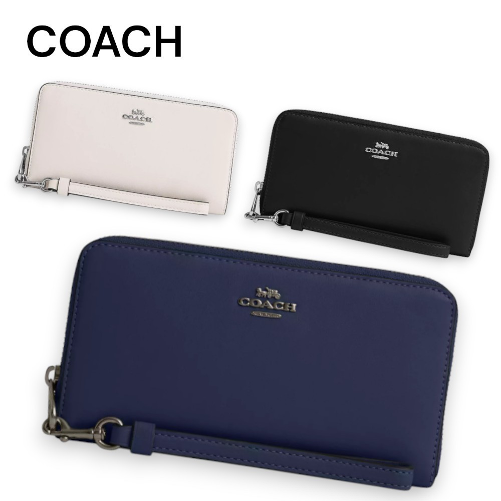 収納広々♪【Coach】携帯収納も可能  ロングジップア 長財布