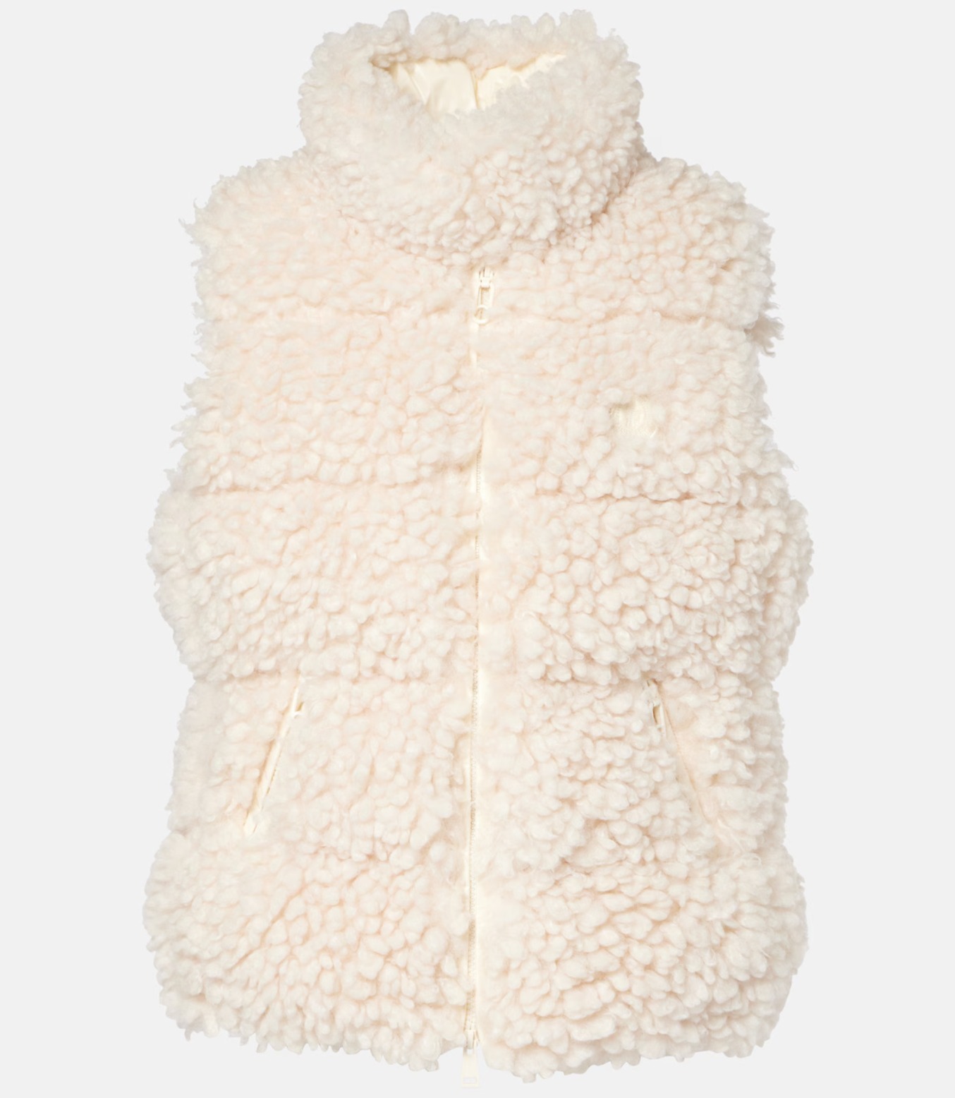 【希少】MONCLER Wourl ロゴ入り テディダウンベスト ホワイト 希少】MONCLER Wourl ロゴ入り テディダウンベスト ホワイト