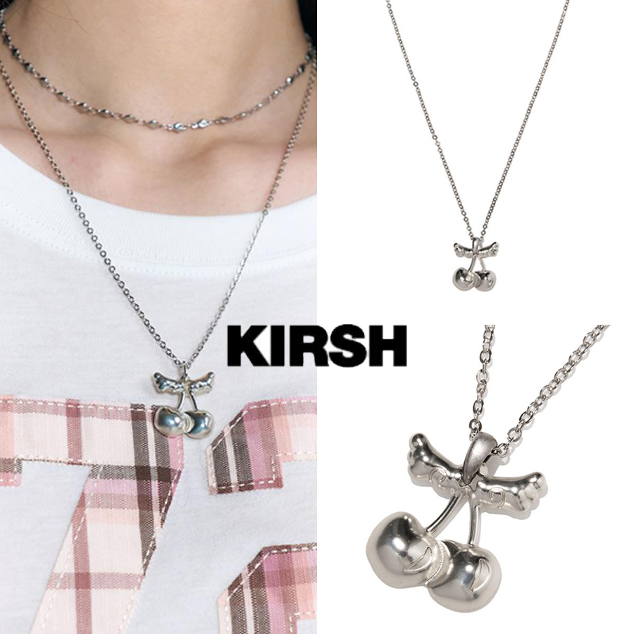 韓国発【KIRSH】ANGEL CHERRY SILVER NECKLACE / 追跡送