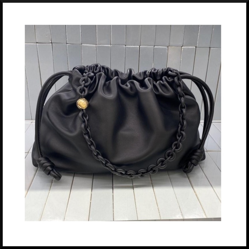 25新作 LOEWEフラメンコパース ラージ メローナパラム ブラック