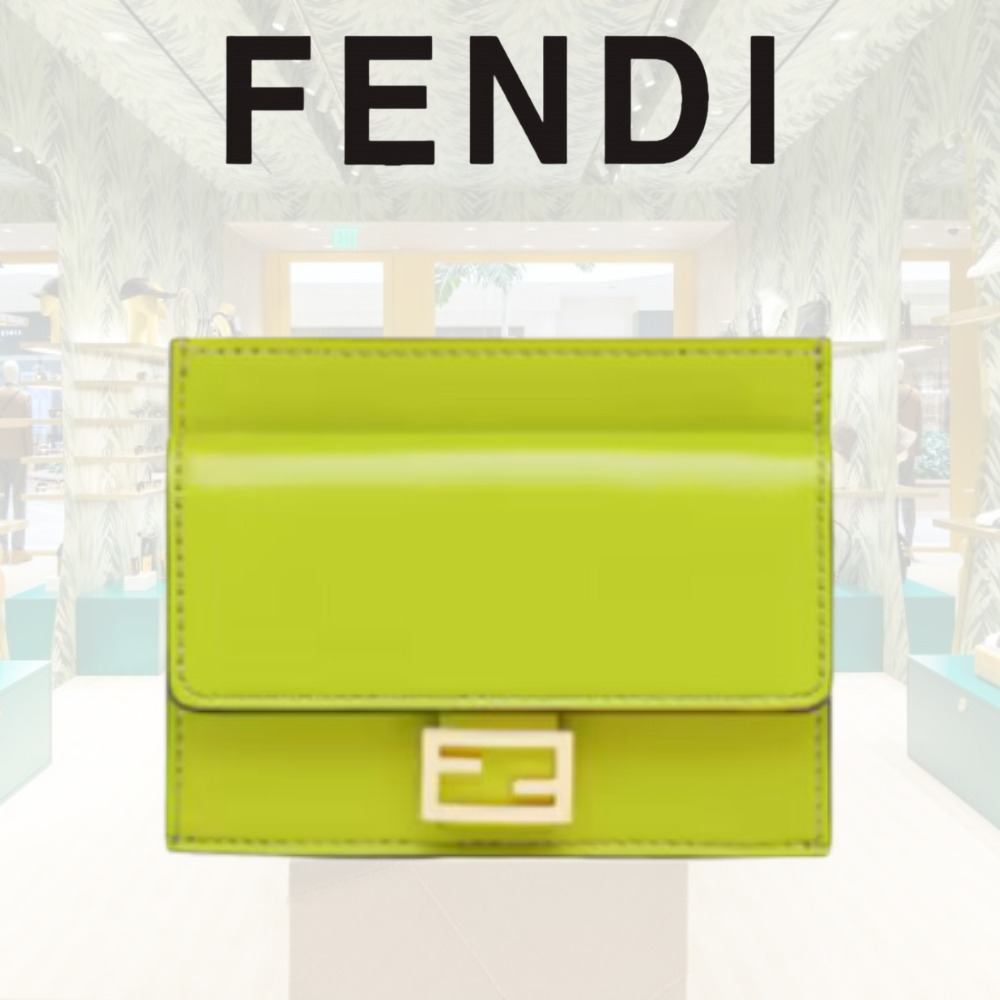 人気☆【FENDI】カードホルダー シンプル シグネチャー グリーン