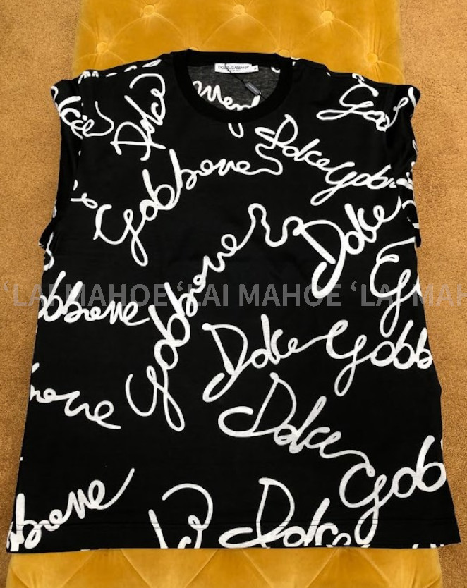 DOLCE & GABBANA メンズ ロゴ 総柄 Tシャツ