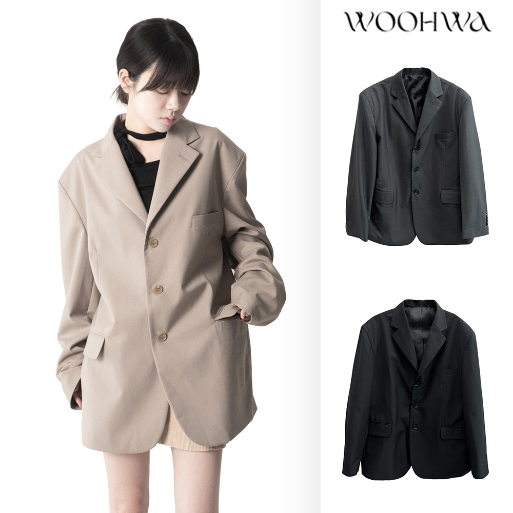 【WOOHWA】3 BUTTON MATIN MINIMAL JK