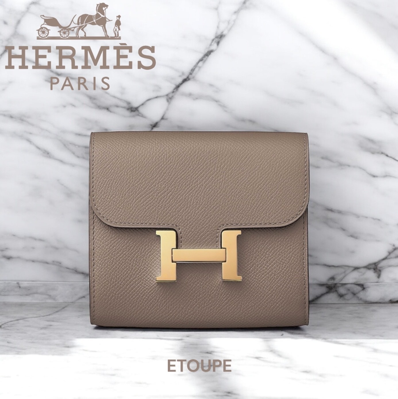 大容量 HERMES エルメス コンスタンス コンパクト エトゥープ