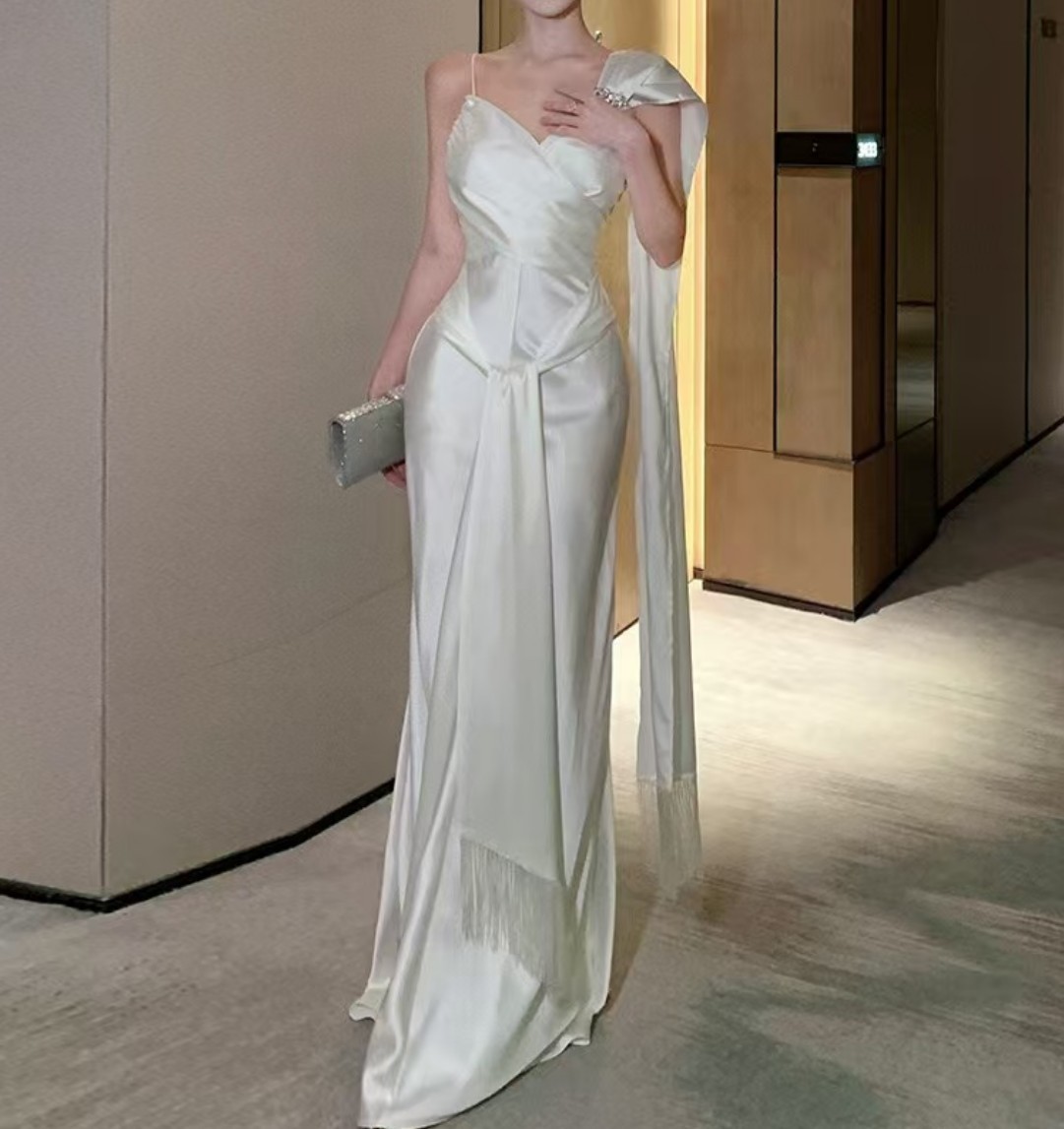 バースデードレス セクシー イブニング サテン 結婚式 二次会