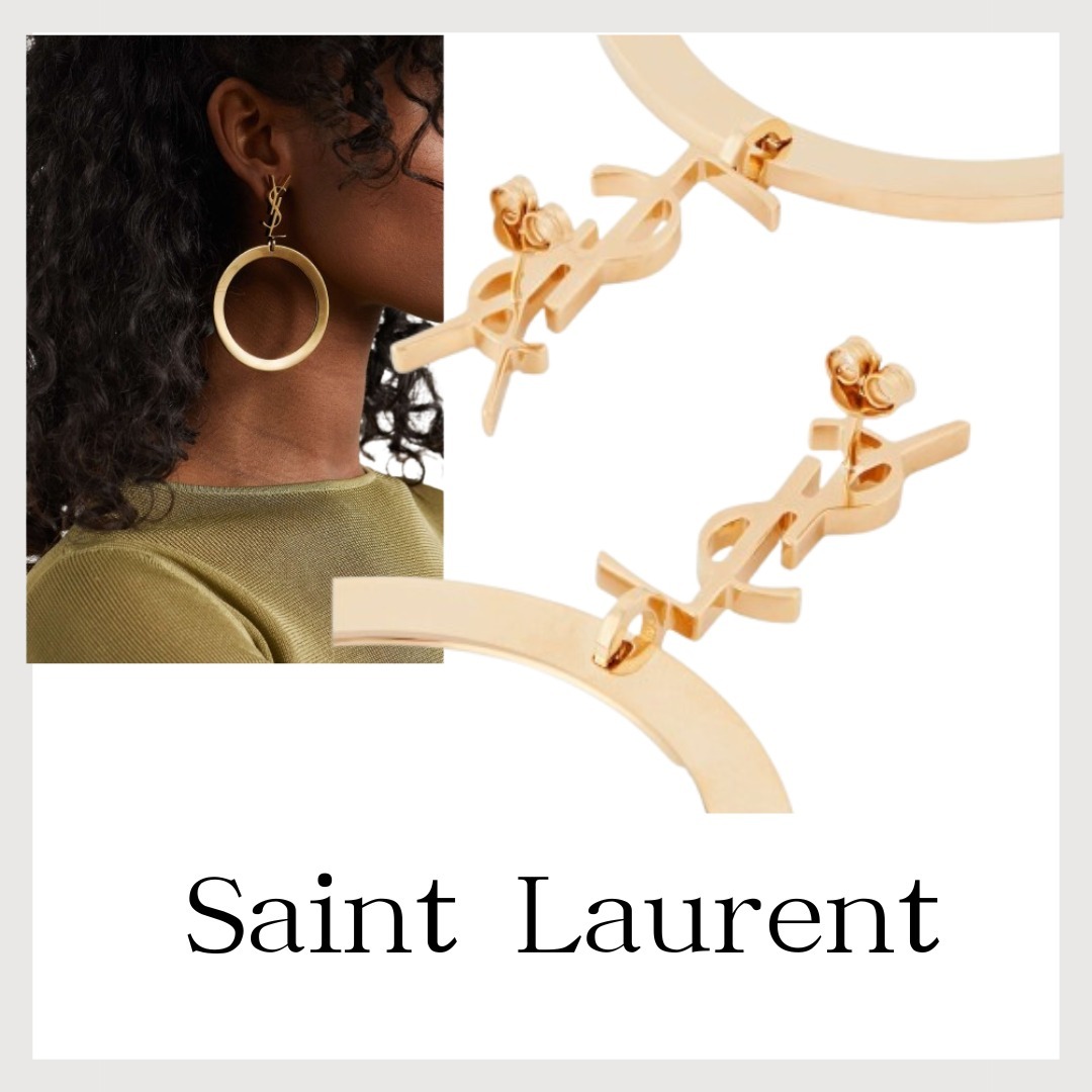 Saint Laurent カッサンドルゴールドトーン イヤリング