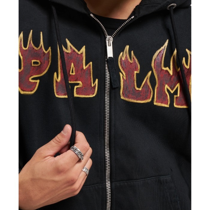 関税負担なし◆Palm Angels◆フォギーロゴプリント パーカー PALM ANGELS - LONDON SPRAYED LOGO HOODIE / ロゴプリント