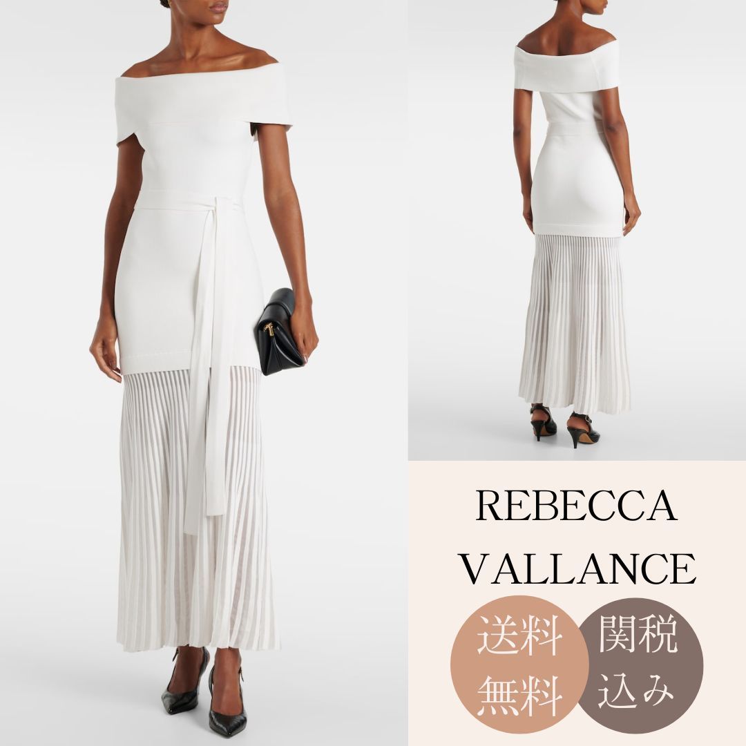 【REBECCA VALLANCE 】ニット オフショルダー ミディドレス