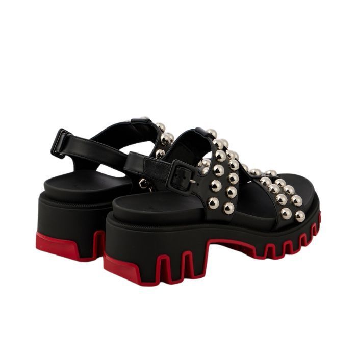 Christian Louboutin☆スタッズ 厚底 レザー サンダル☆関税込