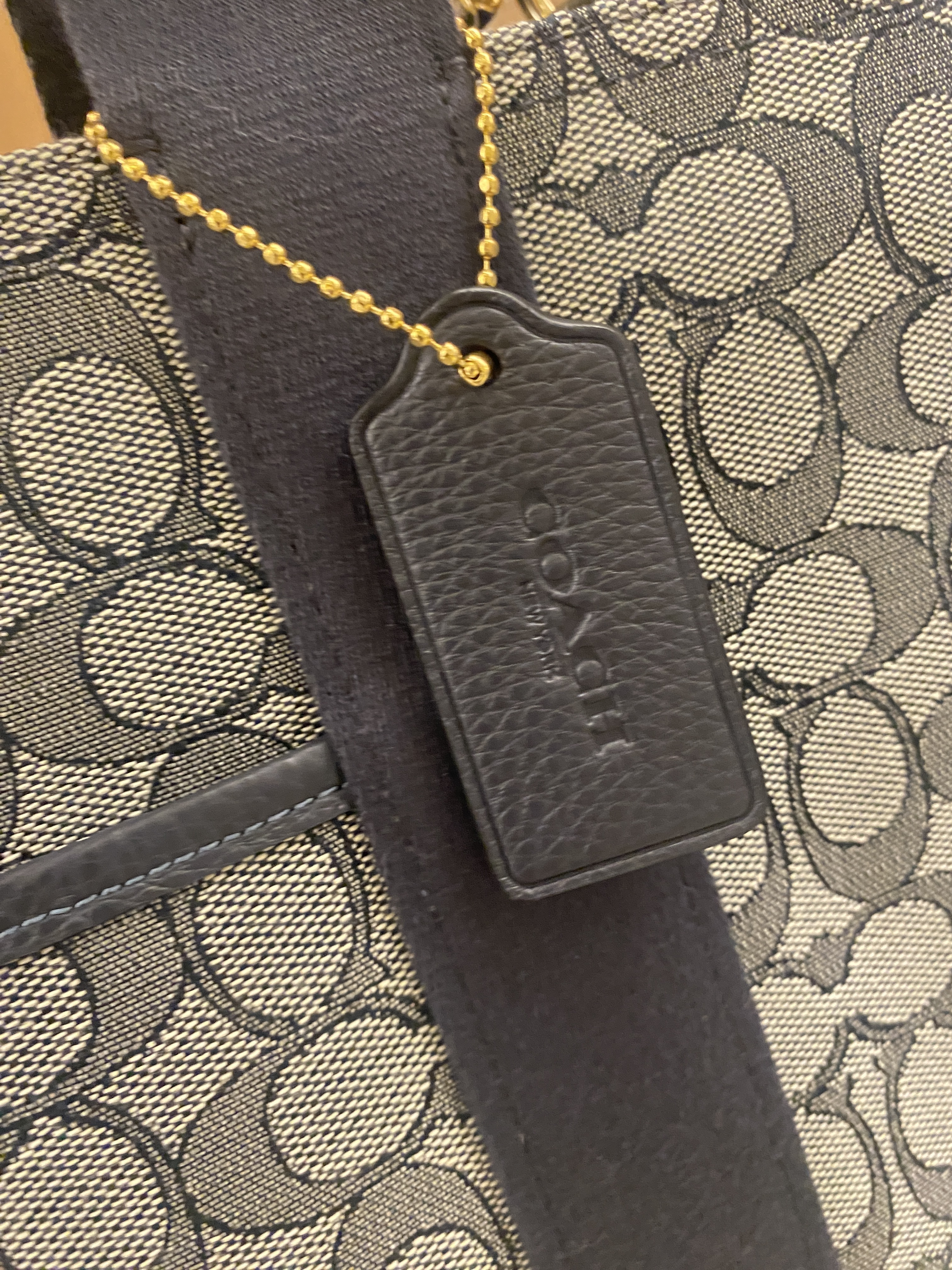 COACH トートバッグ スミス ロゴ入りストラップ A4サイズ収納可 A4サイズOK【COACH】スミス ラージ トート シグネチャー デニム