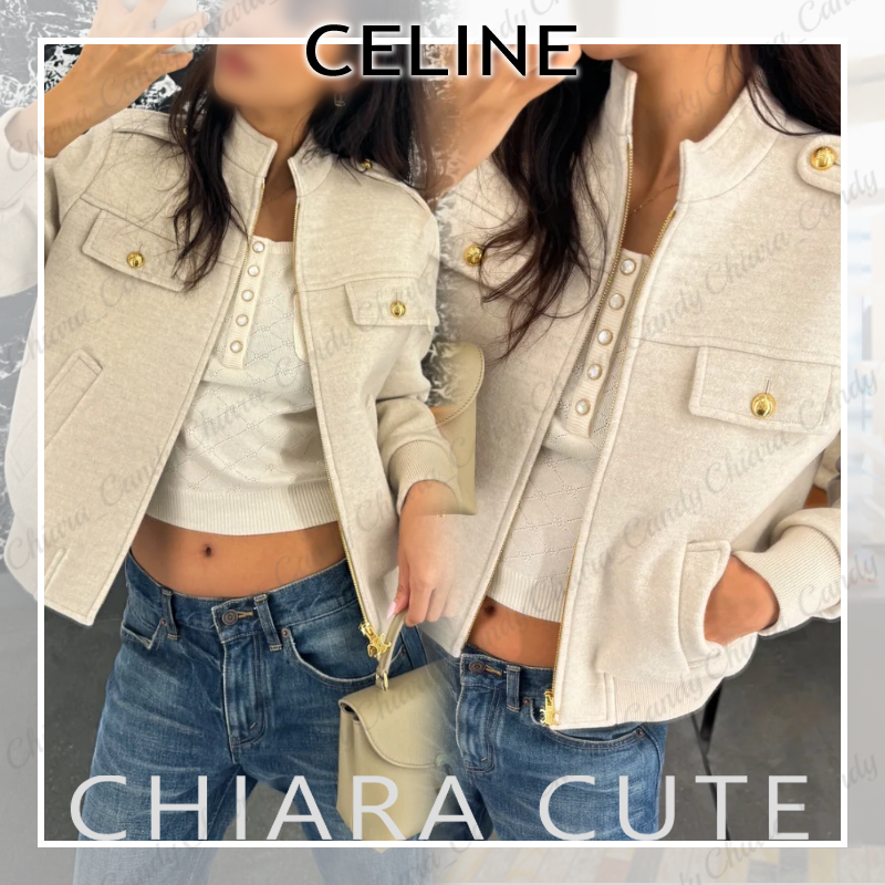 【24AW NEW】CELINE_women / カシミヤ ブルゾンジャケット