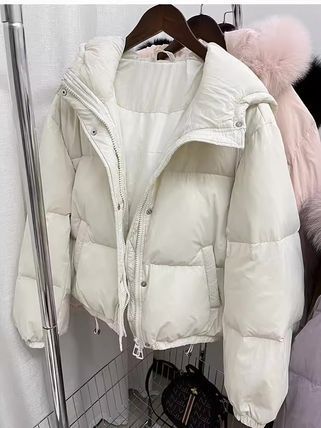 フォックスファー 無地 リアルダックダウンジャケット 上品 韓国