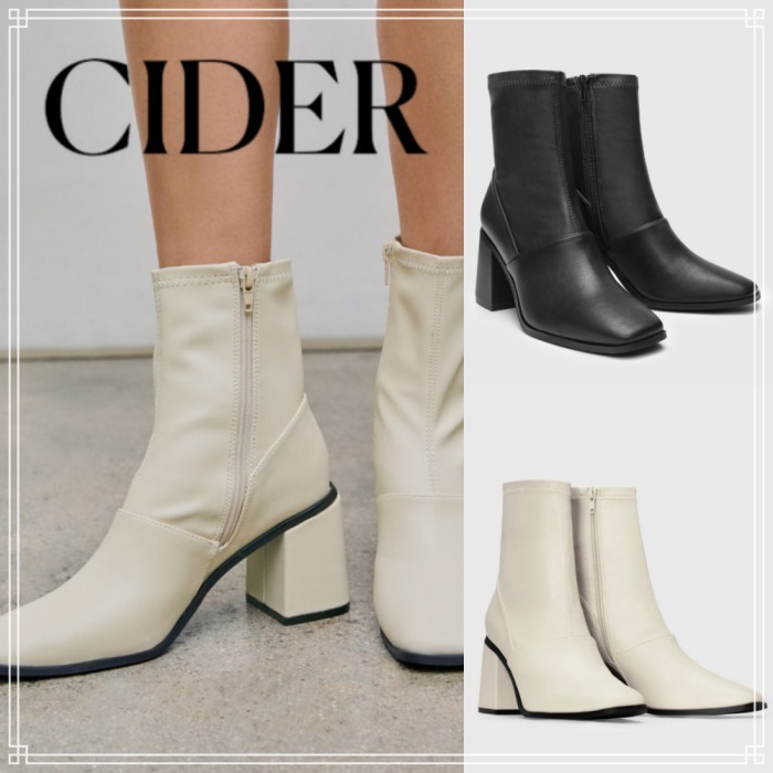 【Cider】チャンキー ヒール クラシック ブ ーツ 2色