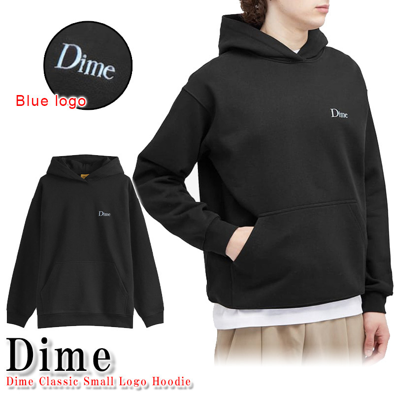 Dime ダイム パーカー Classic Small Logo Hoodie ブルーロゴ