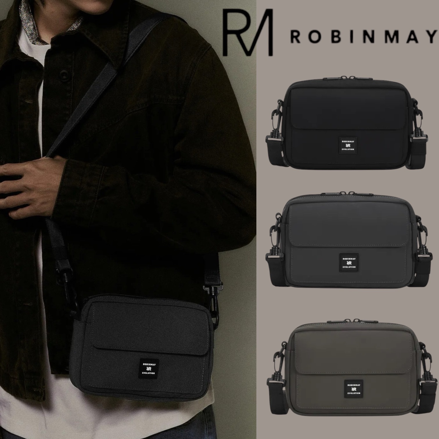 ★ROBINMAY 尼特斜背包 ナイロン ロゴ ショルダーバッグ/送料込