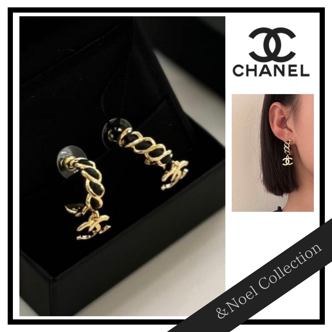 【チェーンモチーフ*フープ♢】CHANEL*ゴールド*ピアス