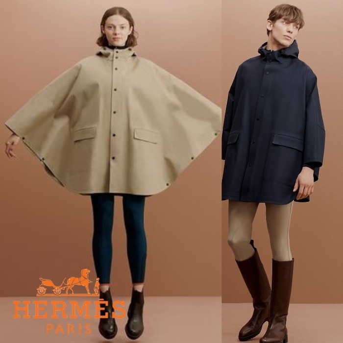 雨の日もエレガントに♪【HERMES】レインケープ アリュール 2色