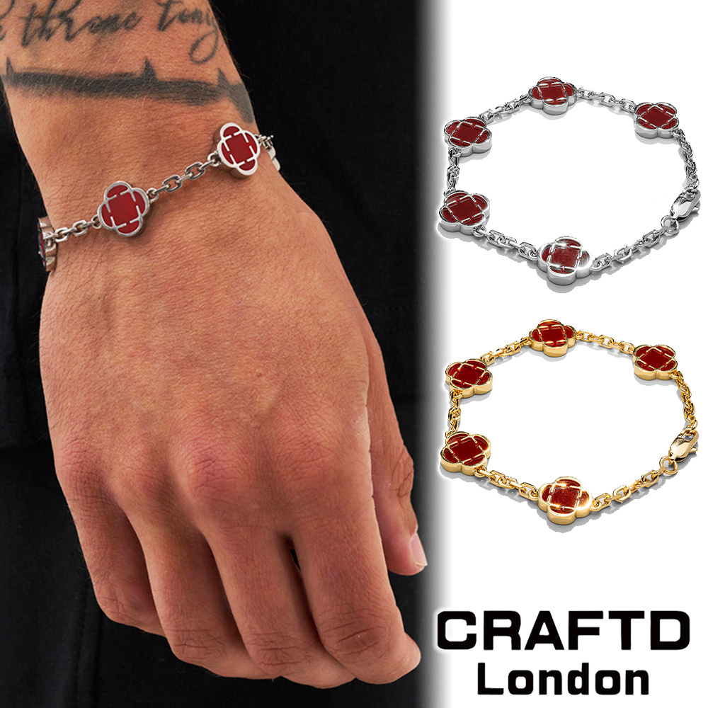 CRAFTDLondon クラフトロンドン RED CLOVER STONE BRACELET