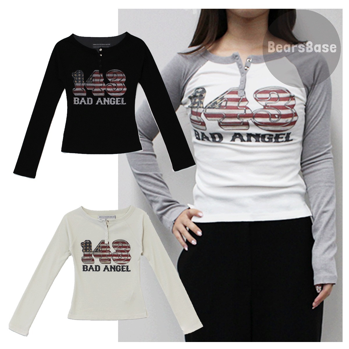 Tシャツ・カットソー SCULPTOR Flag Raglan T-shirt 4BNY277