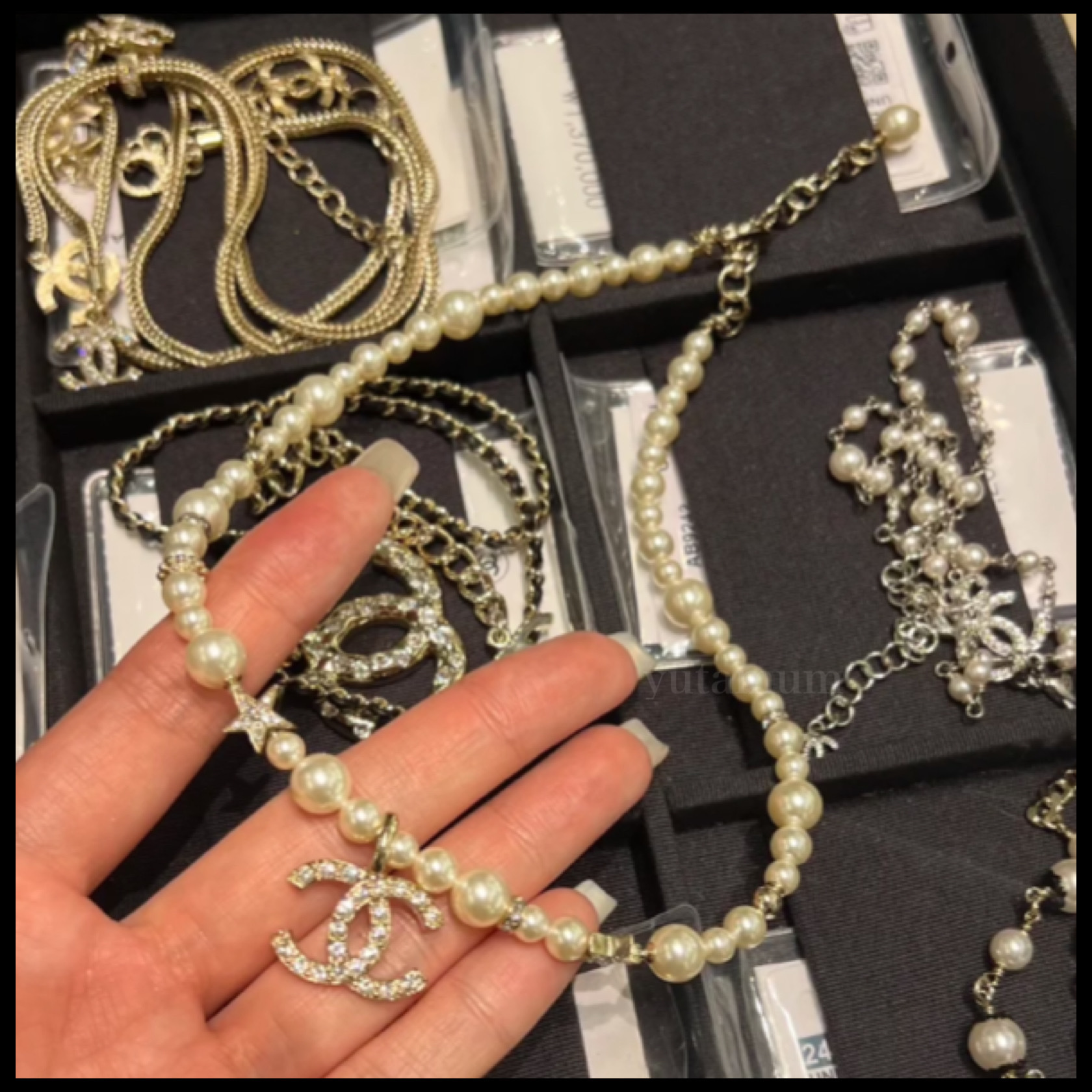 【パールで一層華やか♪】CHANEL ネックレス CCロゴ 星