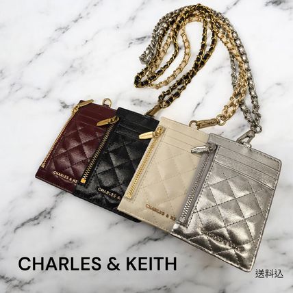 CHARLES & KEITH◇チャーム付き キルティングバッグ◇送料込
