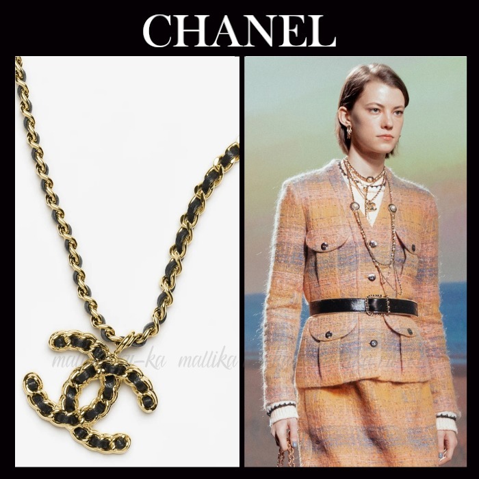 レザーチェーン☆【CHANEL】 シャネル CCロゴ チョーカー
