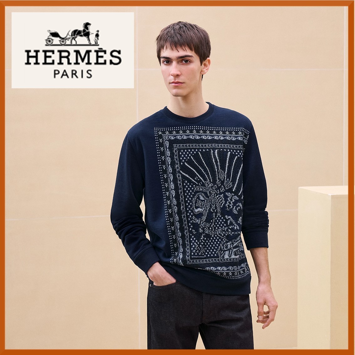 【お洒落☆大人気】HERMES ラウンドネックスウェットシャツ