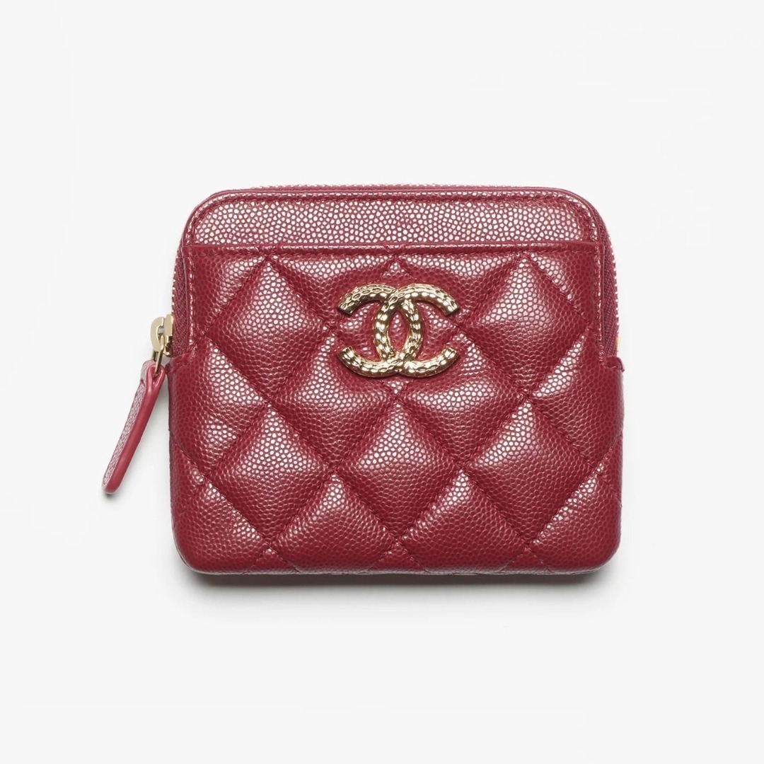 ◇キラキラCCロゴが可愛い◇『CHANEL』ジップ コインパース 中のデザインも可愛い♡】CHANEL ジップ コインパース