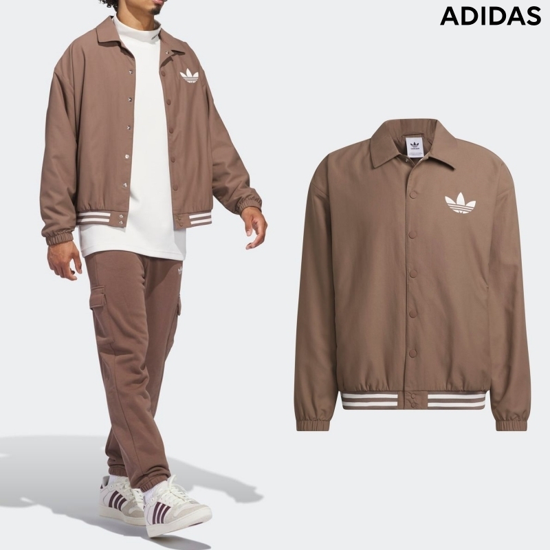[ADIDAS] コーチジャケット ジェンダーニュートラル ブラウン