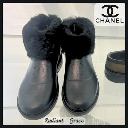 CHANEL ムートンブーツ ブラウン CCロゴ キルティングデザイン