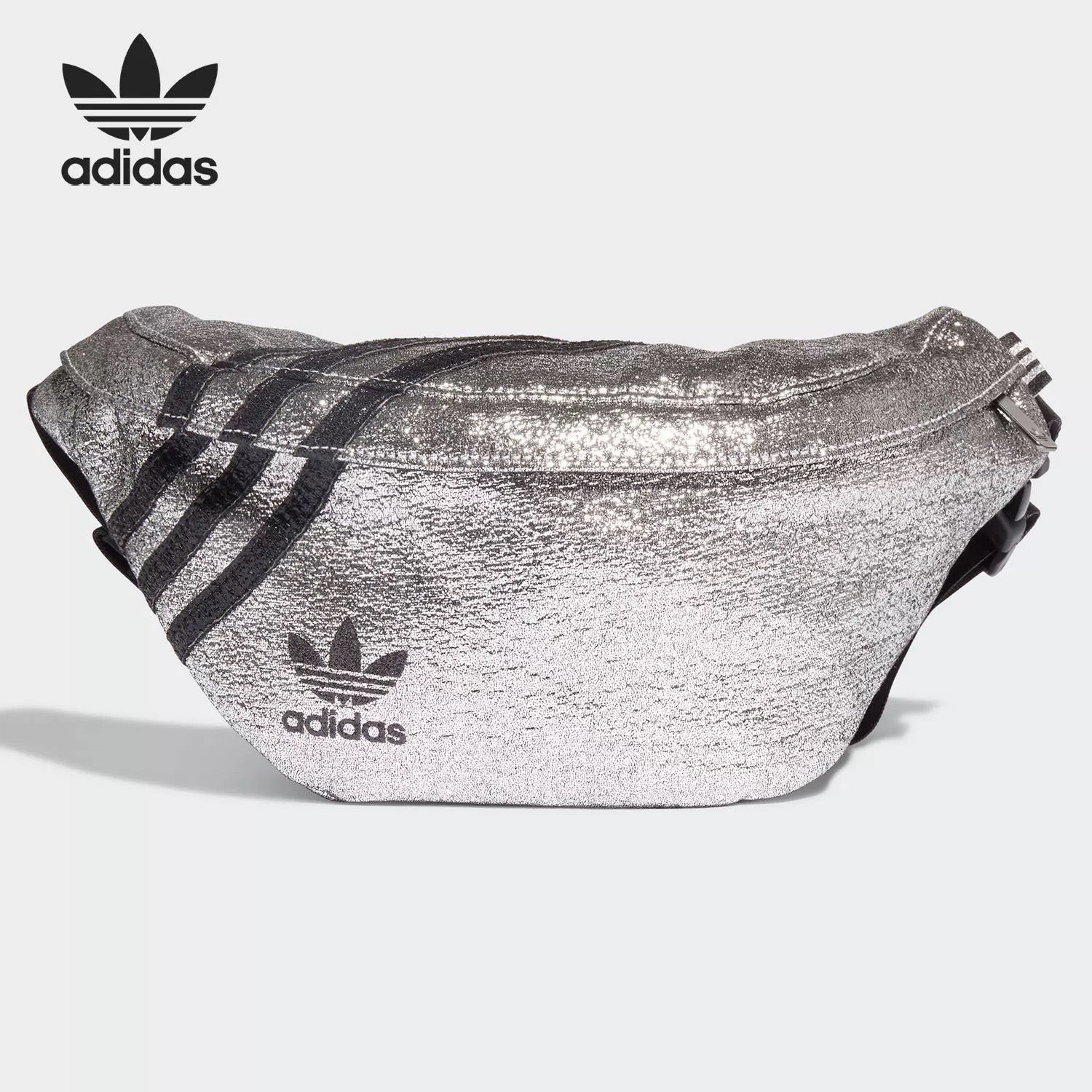 adidas クロスボディバッグ シルバー ウエストバッグ 男女兼用