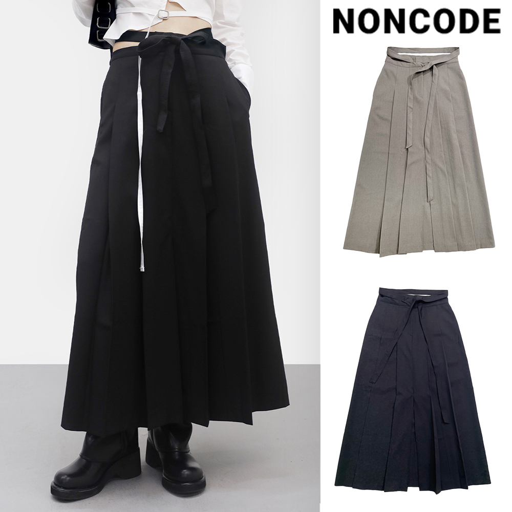 【NONCODE】24FW★ [NONCODE] Motine Pintuck Slit Long Sk