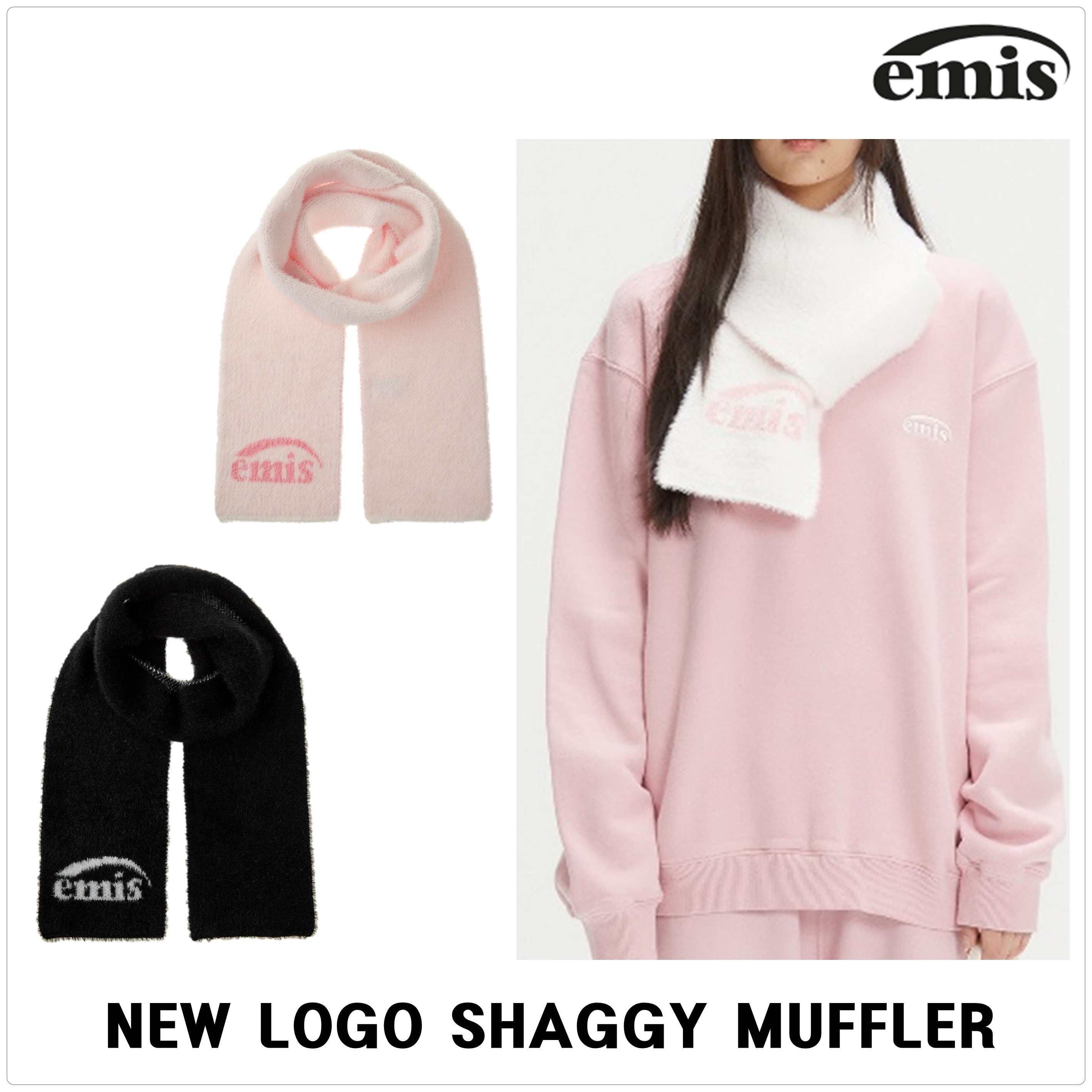 [EMIS] NEW LOGO SHAGGY マフラー★新作・24AW★人気★韓国★