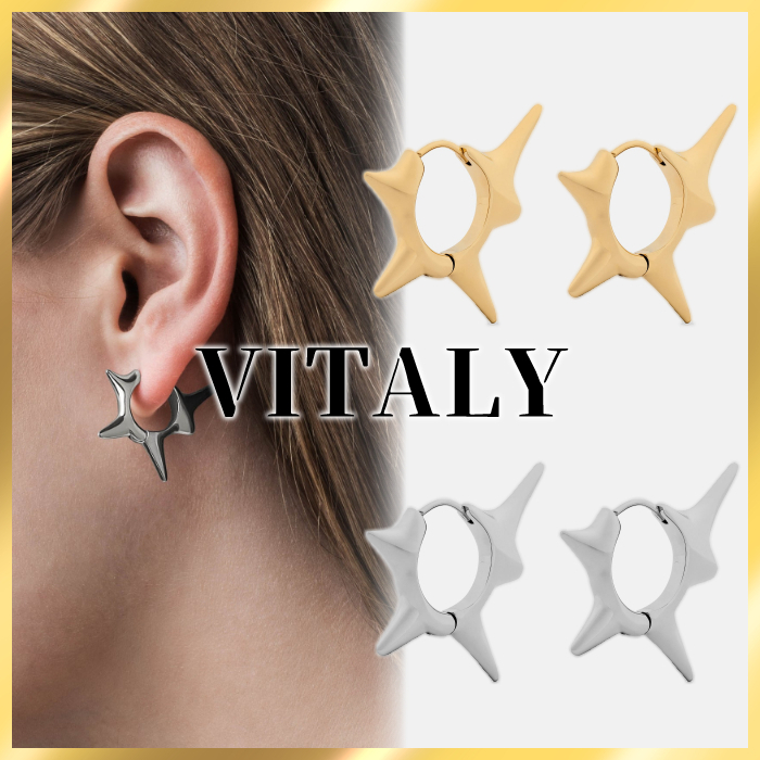 国内発送/関税込☆Vitaly☆ステンレス フラクタル ピアス☆